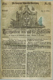 Correspondent von und fuer Schlesien. 1827, No. 83 (17 October) + dod.