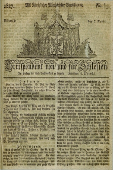 Correspondent von und fuer Schlesien. 1827, No. 89 (7 November) + dod.