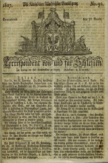 Correspondent von und fuer Schlesien. 1827, No. 92 (17 November)
