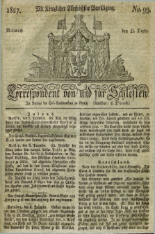 Correspondent von und fuer Schlesien. 1827, No. 99 (12 December) + dod.