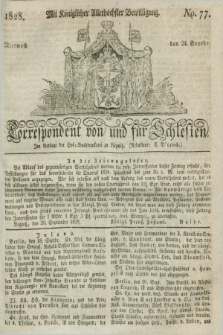 Correspondent von und fuer Schlesien. 1828, No. 77 (24 September) + dod.