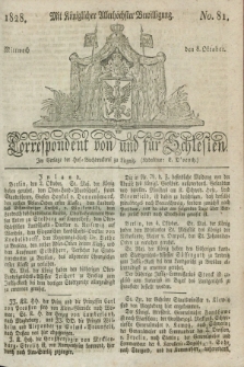 Correspondent von und fuer Schlesien. 1828, No. 81 (8 October) + dod.