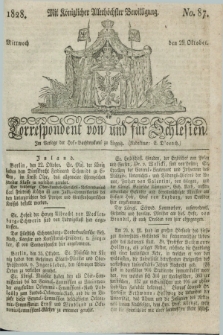 Correspondent von und fuer Schlesien. 1828, No. 87 (29 October) + dod.