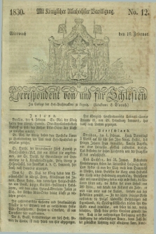 Correspondent von und fuer Schlesien. 1830, No. 12 (10 Februar) + dod.