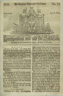 Correspondent von und fuer Schlesien. 1830, No. 23 (20 März)