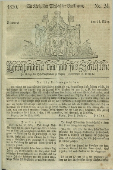 Correspondent von und fuer Schlesien. 1830, No. 24 (24 März) + dod.
