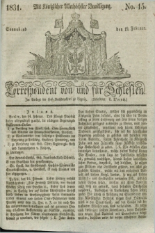 Correspondent von und fuer Schlesien. 1831, No. 15 (19 Februar)