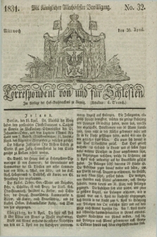 Correspondent von und fuer Schlesien. 1831, No. 32 (20 April) + dod.