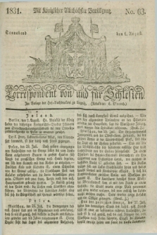 Correspondent von und fuer Schlesien. 1831, No. 63 (6 August)