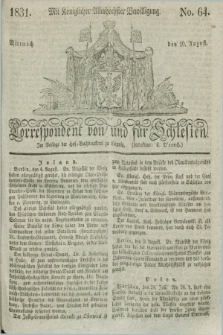 Correspondent von und fuer Schlesien. 1831, No. 64 (10 August) + dod.