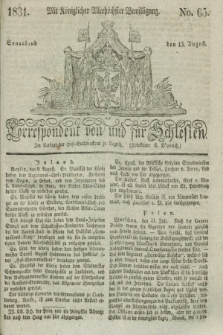 Correspondent von und fuer Schlesien. 1831, No. 65 (13 August)