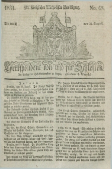 Correspondent von und fuer Schlesien. 1831, No. 68 (24 August) + dod.