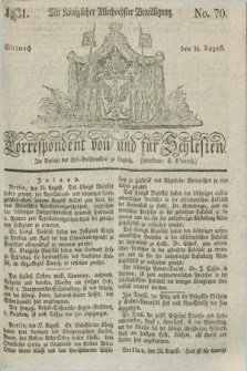 Correspondent von und fuer Schlesien. 1831, No. 70 (31 August) + dod.