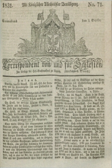 Correspondent von und fuer Schlesien. 1831, No. 71 (3 September)