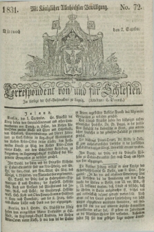 Correspondent von und fuer Schlesien. 1831, No. 72 (7 September) + dod.