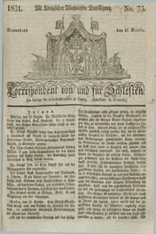 Correspondent von und fuer Schlesien. 1831, No. 75 (17 September)