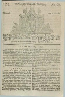 Correspondent von und fuer Schlesien. 1831, No. 78 (28 September) + dod.