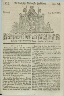 Correspondent von und fuer Schlesien. 1831, No. 84 (19 Oktober) + dod.