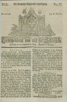 Correspondent von und fuer Schlesien. 1831, No. 87 (29 Oktober)