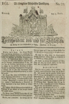 Correspondent von und fuer Schlesien. 1831, No. 90 (9 November) + dod.