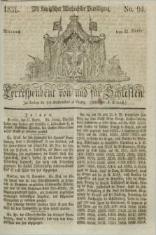 Correspondent von und fuer Schlesien. 1831, No. 94 (23 November) + dod.