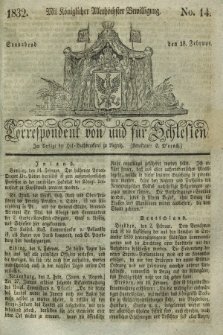 Correspondent von und fuer Schlesien. 1832, No. 14 (18 Februar)