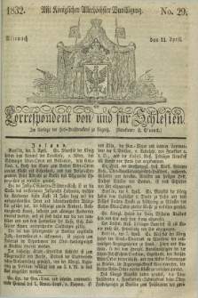 Correspondent von und fuer Schlesien. 1832, No. 29 (11 April) + dod.