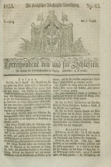 Correspondent von und fuer Schlesien. 1833, No. 63 (6 August) + dod.