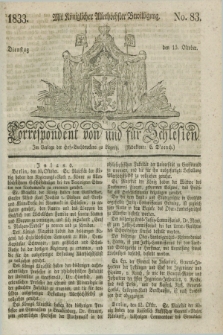 Correspondent von und fuer Schlesien. 1833, No. 83 (15 Oktober) + dod.