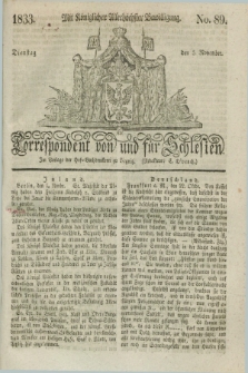 Correspondent von und fuer Schlesien. 1833, No. 89 (5 November) + dod.