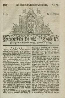 Correspondent von und fuer Schlesien. 1833, No. 92 (15 November)