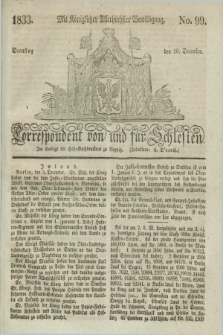 Correspondent von und fuer Schlesien. 1833, No. 99 (10 December) + dod.