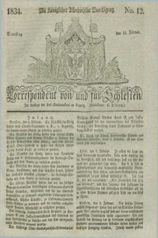 Correspondent von und fuer Schlesien. 1834, No. 12 (11 Februar) + dod.