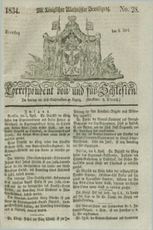 Correspondent von und fuer Schlesien. 1834, No. 28 (8 April) + dod.