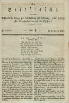 Die Brieftasche : Nichtpolitische Beilage zur Unterhaltung und Belehrung, zu der Zeitung: „Der Correspondent von und fuer Schlesien”. 1828, No. 1 (5 Januar)
