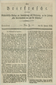 Die Brieftasche : Nichtpolitische Beilage zur Unterhaltung und Belehrung, zu der Zeitung: „Der Correspondent von und fuer Schlesien”. 1828, No. 2 (12 Januar)