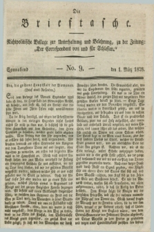 Die Brieftasche : Nichtpolitische Beilage zur Unterhaltung und Belehrung, zu der Zeitung: „Der Correspondent von und fuer Schlesien”. 1828, No. 9 (1 März)