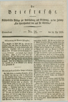 Die Brieftasche : Nichtpolitische Beilage zur Unterhaltung und Belehrung, zu der Zeitung: „Der Correspondent von und fuer Schlesien”. 1828, No. 21 (24 Mai)