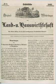 Schlesische Original - Mittheilungen über Land- u. Hauswirtschaft. 1842, № 7 ([28 September])