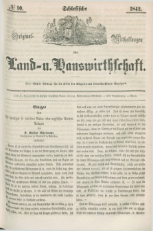 Schlesische Original - Mittheilungen über Land- u. Hauswirtschaft. 1842, № 10 ([23 November])