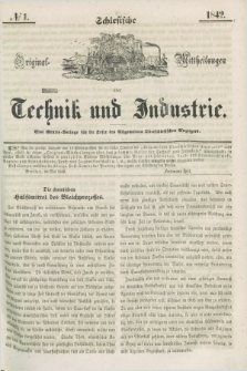 Schlesische Original - Mittheilungen über Technik und Industrie. 1842, № 1 ([1 Juni])