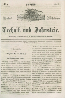 Schlesische Original - Mittheilungen über Technik und Industrie. 1842, № 4 ([16 Juli])