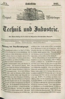 Schlesische Original - Mittheilungen über Technik und Industrie. 1842, № 5 ([6 August])