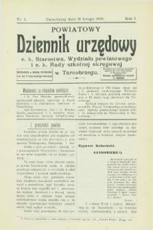 Powiatowy Dziennik Urzędowy c. k. Starostwa, Wydziału Powiatowego i c. k. Rady Szkolnej Okręgowej w Tarnobrzegu. R.1, nr 3 (15 lutego 1908)