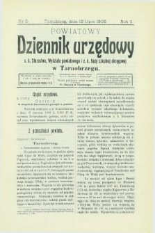 Powiatowy Dziennik urzędowy c. k. Starostwa, Wydziału powiatowego i c. k. Rady szkolnej okręgowej w Tarnobrzegu. R.1, nr 8 (15 lipca 1908)