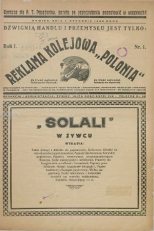 Reklama Kolejowa „Polonia”. R.1, Nr. 1 (1 stycznia 1928)