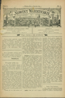 Nowiny Warmińskie. R.2, Nr. 1 (3 stycznia 1891)