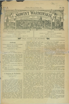 Nowiny Warmińskie. R.2, Nr. 16 (24 lutego 1891)