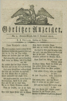 Görlitzer Anzeiger. 1825, No. 1 (6 Januar) + dod.