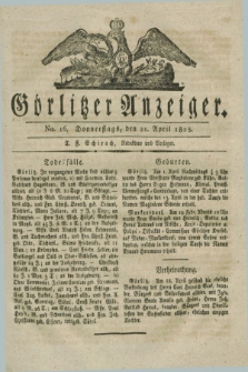 Görlitzer Anzeiger. 1825, No. 16 (21 April) + dod.